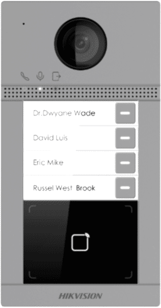 Hikvision - Dört Butonlu Dış Mekan Görüntülü İnterkom Kapı Zili - Metal Kasa