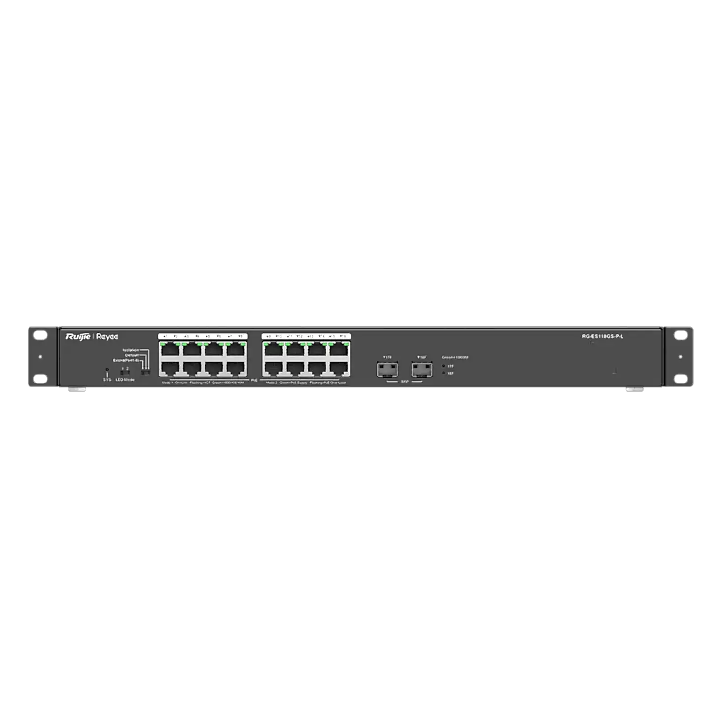 Reyee - 16 Port Gigabit PoE, 2 SFP Slots Ports Yönetilmez PoE Switch 