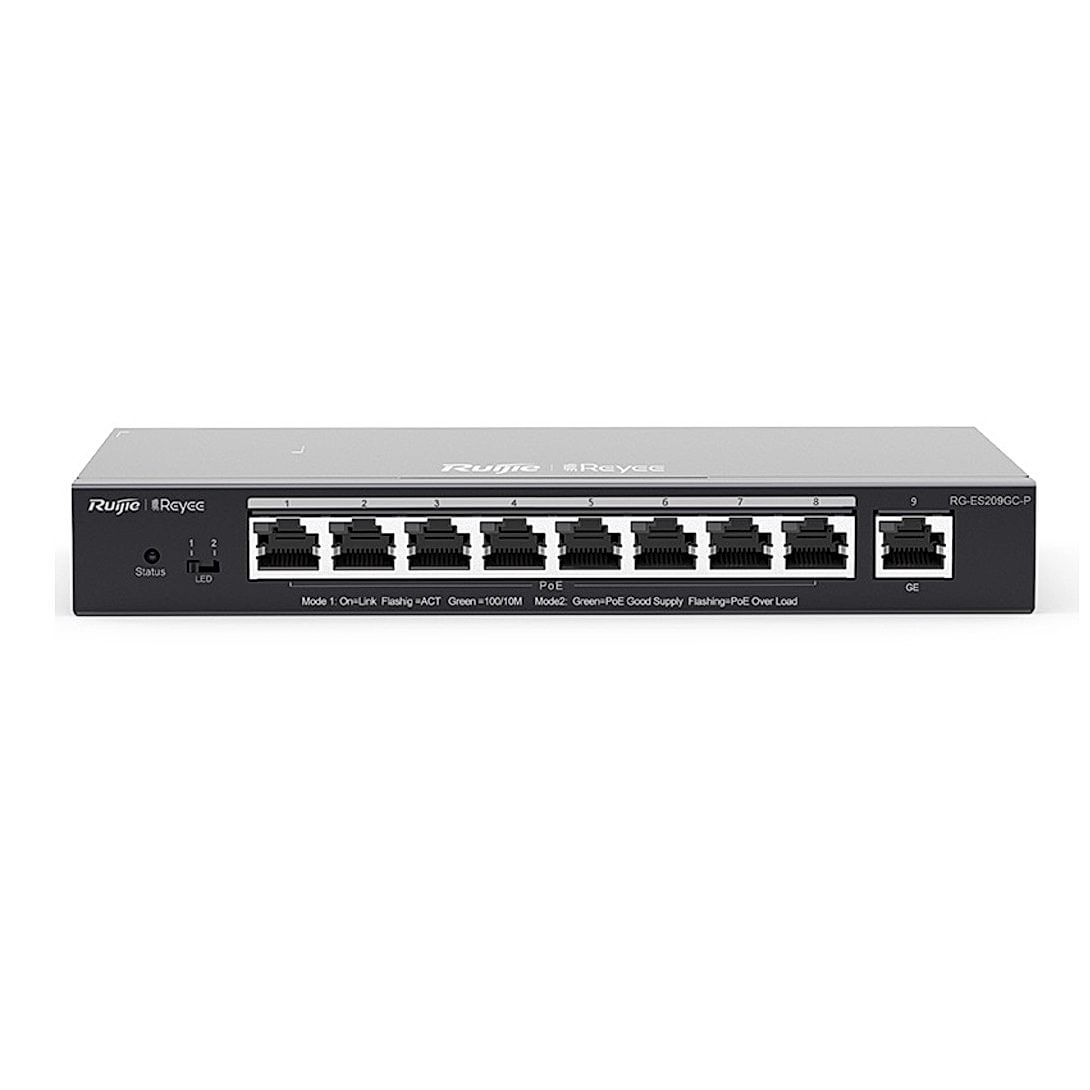 Reyee - 8 Port Gigabit PoE, 1 Port GB Uplink Ports Smart PoE Switch