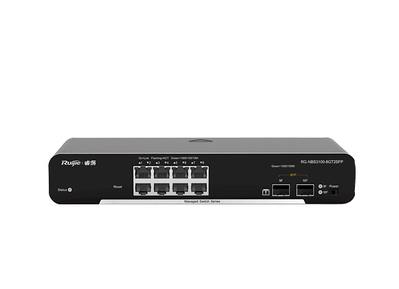Reyee - 8 Port Gigabit PoE, 2 SFP Slots, L2 Yönetilebilir PoE Switch
