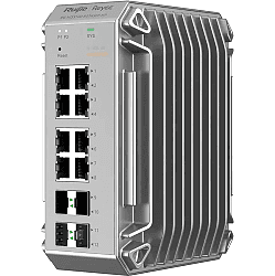 Reyee - 8 Port Gigabit PoE+, 4 SFP Uplink Port Yönetilebilir Endüstriyel Switch
