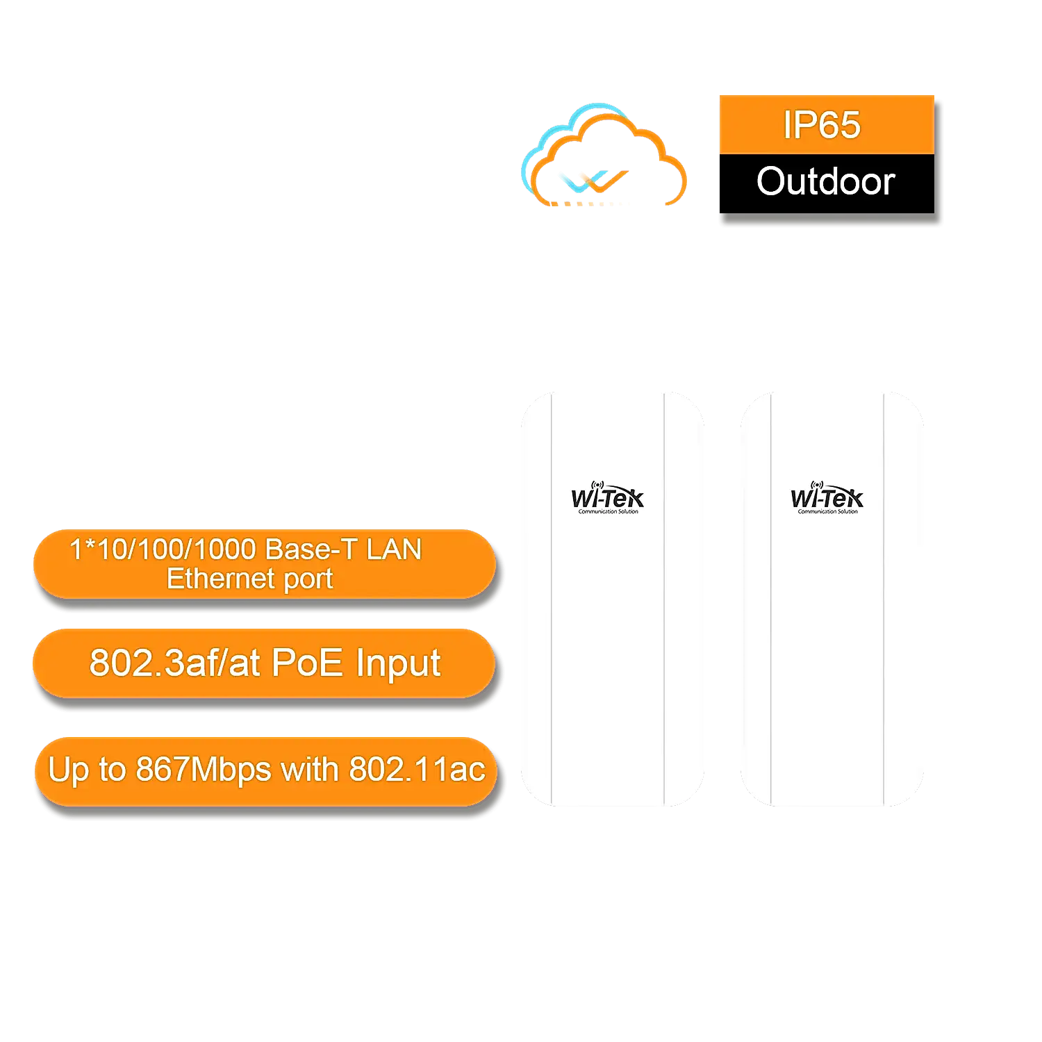 Wi-Tek - 5Km Cloud Outdoor Wireless Transmitter for CCTV (Set olarak satılır)