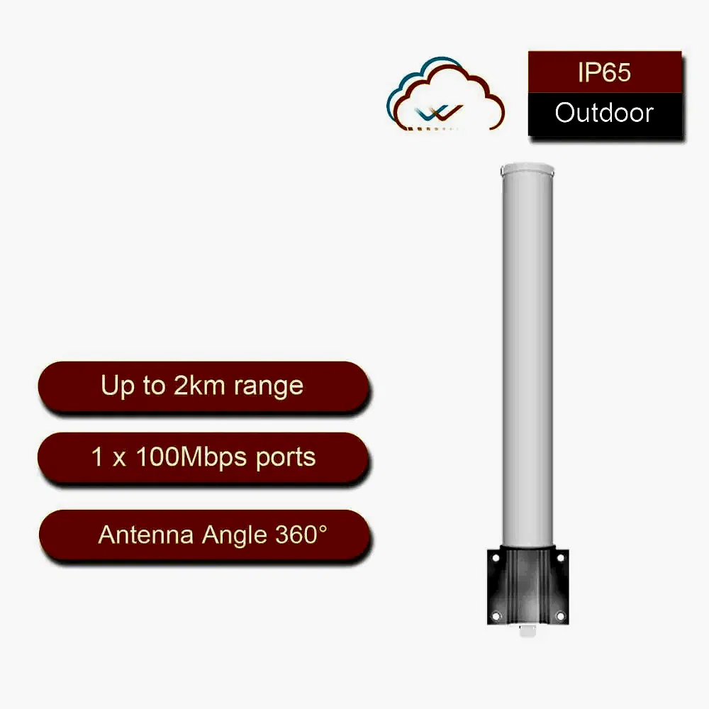 Wi-Tek - 360 Derece 5.8 Ghz 300Mbps 2KM Kablosuz Aktarıcı