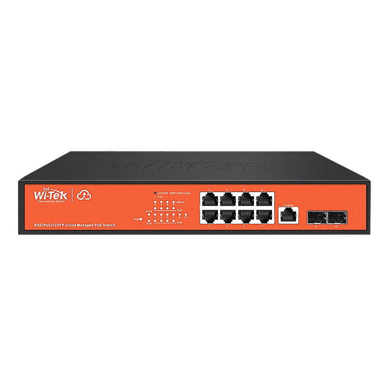 Wi-Tek - 8 Port Gigabit Poe +2SFP Port Yönetilebilir Switch