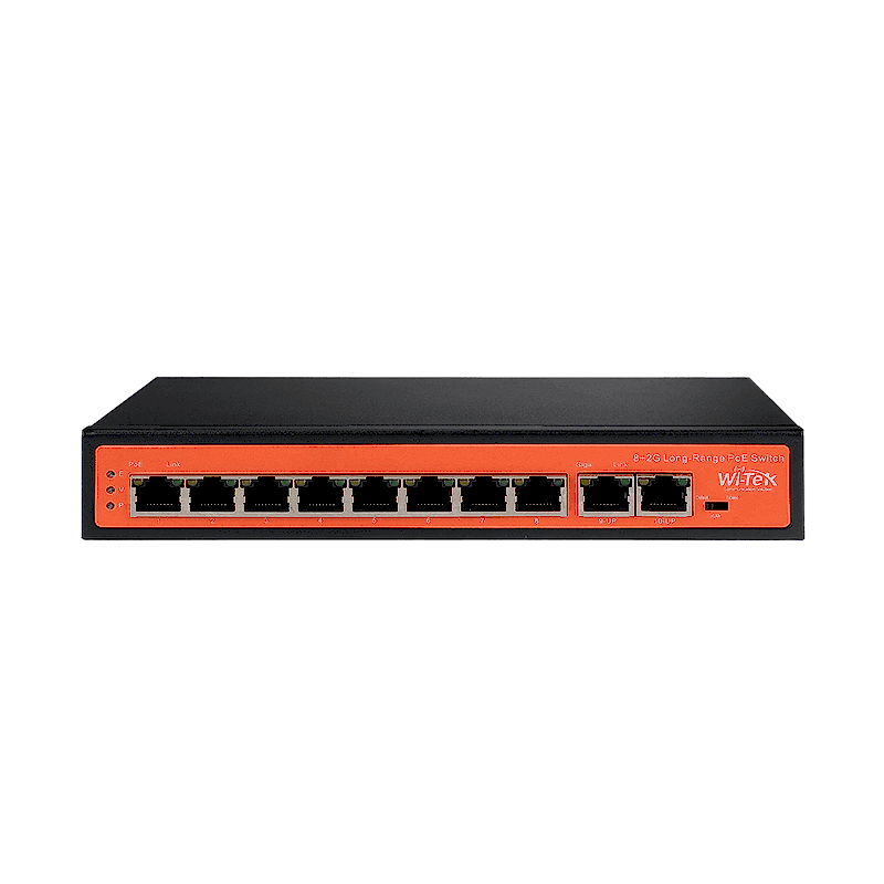 Wi-Tek - 8 Port Poe 250Mt. Mesafe Hi-Poe Switch
