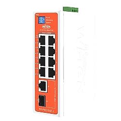 Wi-Tek - 8 x 10/100 + 1 x 10/100/1000 + 1 x SFP Fiber Uplink Industrial PoE Switch with 8Port PoE / Toplam 10Port Yönetilemez