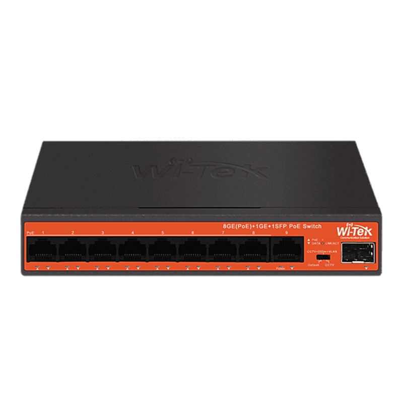 Wi-Tek - 8 Port Gigabit Poe 250Mt. Mesafe Switch