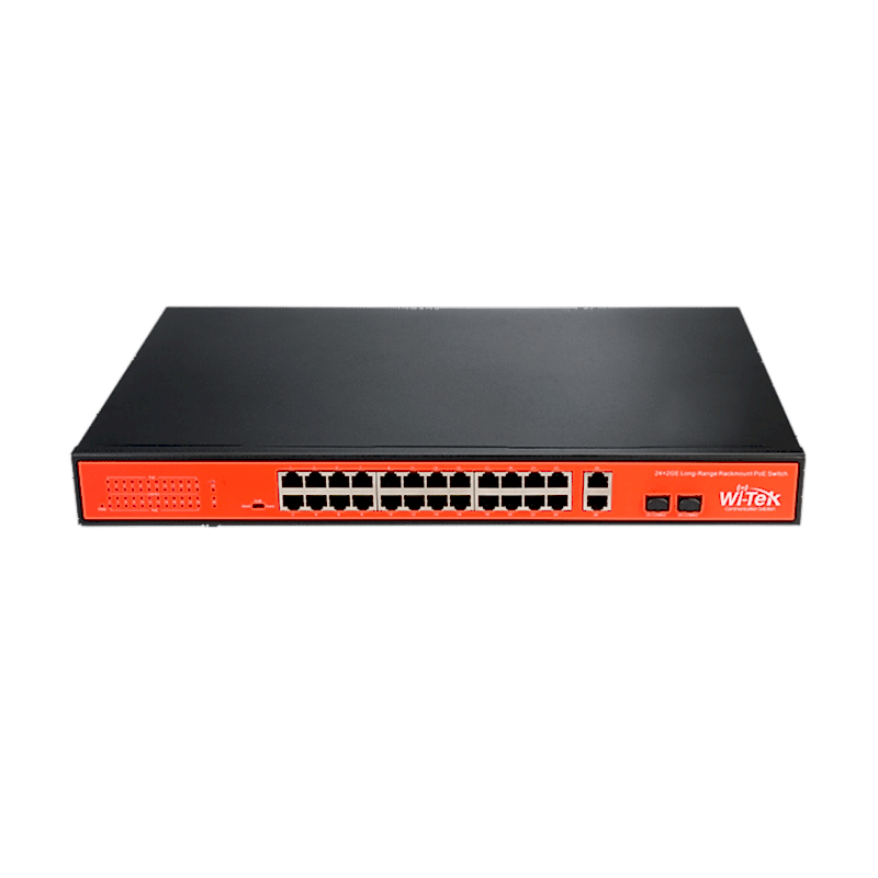 Wi-Tek - 24 Port Poe 250Mt. Mesafe Switch
